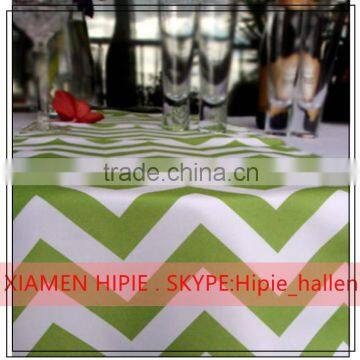 White and Green Chevron Stain Table Runners for Square Tables photo-2
