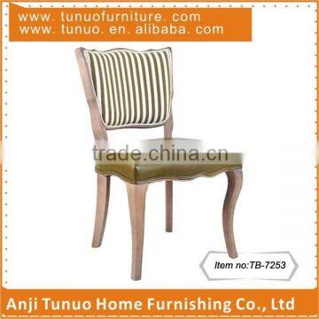 TB-7253,Solid wood Banquet chair with Leather seat and Strip pattern back