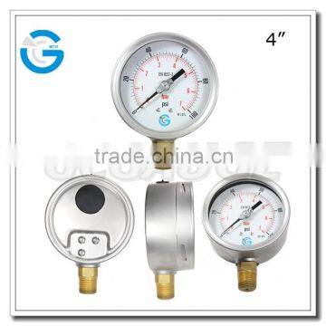 High quality bottom type 100 mm dial manometer psi