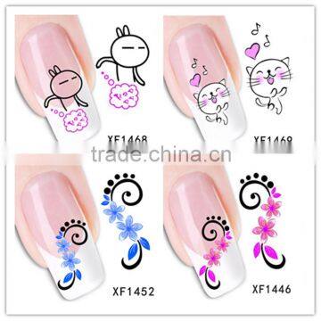 2016 wholesale popular fashion style nail water sticker eco friendly water transfer printing nail stickers