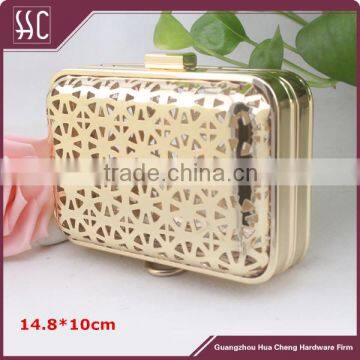 square metal bag flat closure box clutch clip frame