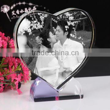 laser 3d crystal heart , crystal heart printing, crystal wedding gift