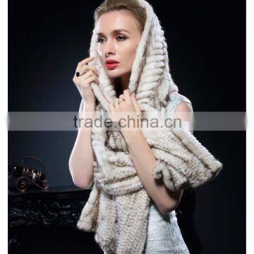 Hot Selling Real Dyed Knitted Mink Fur Poncho for Fashion Ladies with Cheap Price