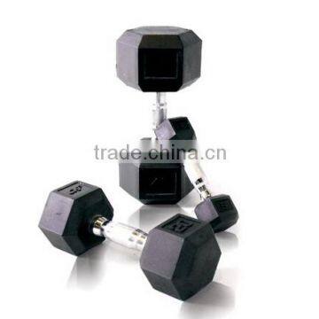 Hex Rubber Coated Dumbbell with KG styles