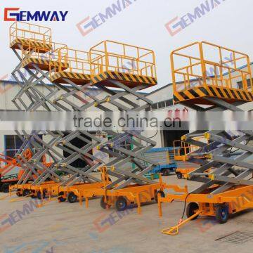 14m towable manual hydraulic scissor lift platform