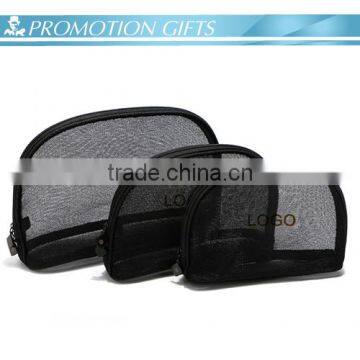 black fashion mesh cosmetic bag