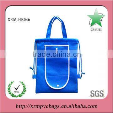 Promotion 600D nylon foldable shopping bag with drawstring