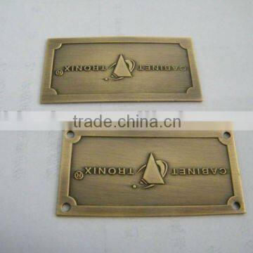 rectangular Brass furniture badge