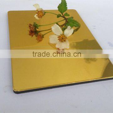 Gold wall panel mirror surface Aluminum composite panel High quality