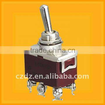 DPST auto reset ON-OFF-ON toggle switch spade connection,plastic toggle switch