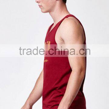 Daijun OEM Summer Men's Red and Yellow Fashion 100 Cotton Tank Top photo-2