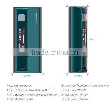 IJOY Solo Mini 75W Original e cig taste control V/W TC Box Mod,vapor mod, asolo mini