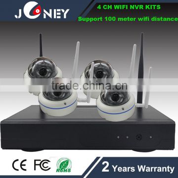 wireless nvr kit with vandal proof mini dome camera,4 channel wifi nvr