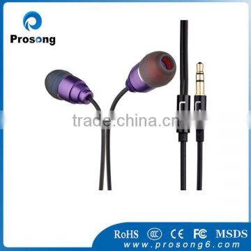 Black wire metal earphone with mic earphone metal