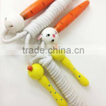 wooden jump rope with bearing in handle for girls