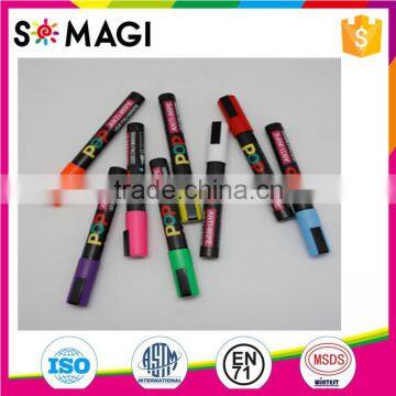 8 Pack Fluorescent colors Anti-wipe Graffiti Marker with Reversible 6mm Tip for Glass, Window & LED Art Menu Writing Board