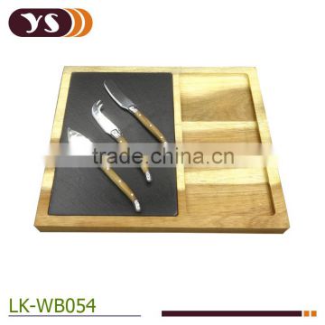 square slate cheese board with cheese knife