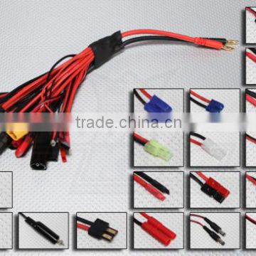 19 in 1 power charge adapter cable with multi plug connectors Futaba tx / Spektrum / Anderson power poles / Tamiya connctor