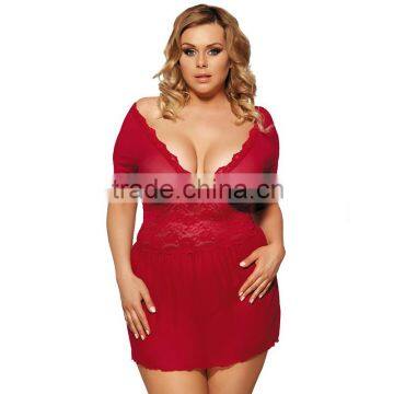 Fashion mini nightwear new hot sexy lingerie mature plus size lingerie