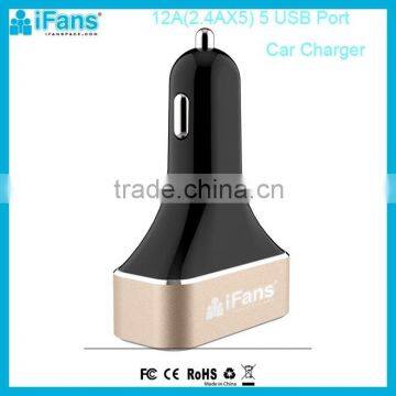 2015 New ProductMobile Phone Accessories CE FCC ROHS 5 USB Car Charger for Laptop