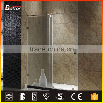 Small Prefabricated Frameless 304SUS Chrome Rectangle Sliding Shower Doors photo-2