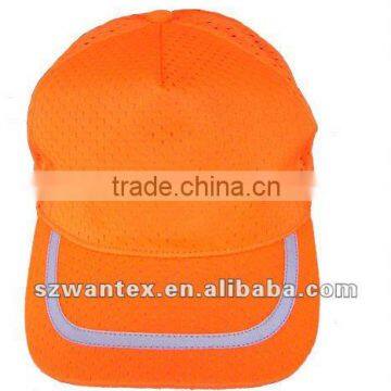 ANSI fluorescent orange distressed baseball safety protective cap
