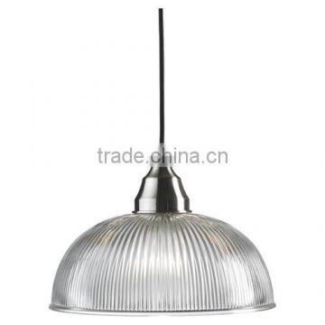 1 Light Bowl Pendant in Chrome with glass shade