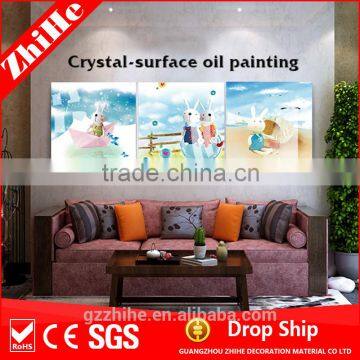 wholesale wall painting with animal oil painting of home decoration to kids bedroom