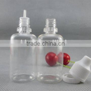 ISO8317 certificated PET clear 30ml e juice dropper bottle with childproof tamper cap