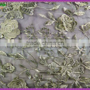 China whosale beautiful hot selling 3d flower lace embroidered fabric