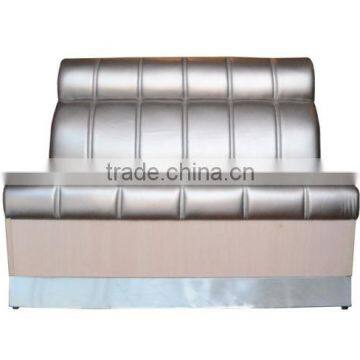 Modern silvery leather restaurant booth banquette seating for sale