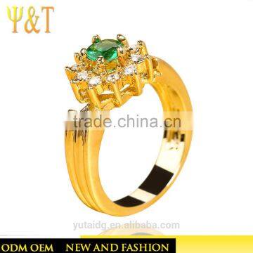 Jingli jewelry Green Stone Gold Plated Ring (YJ-348)