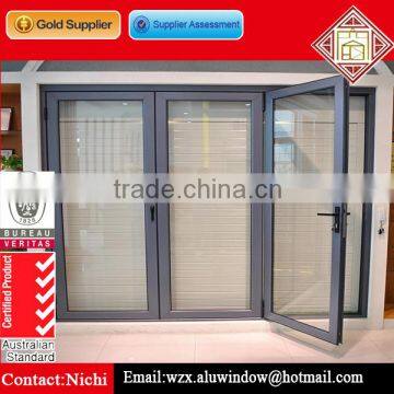 Full view aluminium glass folding garage door