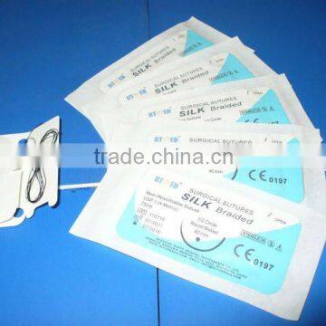 medical silk suture with needle