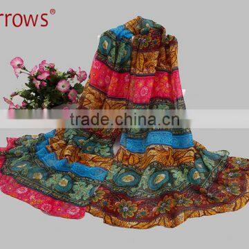 Cotton Voile Stole Shawls and Scarves Printed Check Patterns photo-2