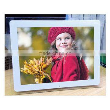 Square 4:3 800*600 12inch White Digital Photo Frame with Glass