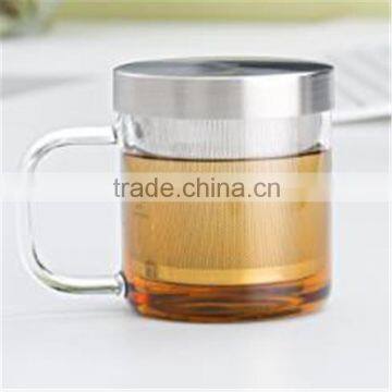 Heat Resistant High Borosilicate Glass Brewing Tea Cup, Tea Infuser Mug With Infuser Strainer and Stainless Steel Lid,Easy to cl photo-2