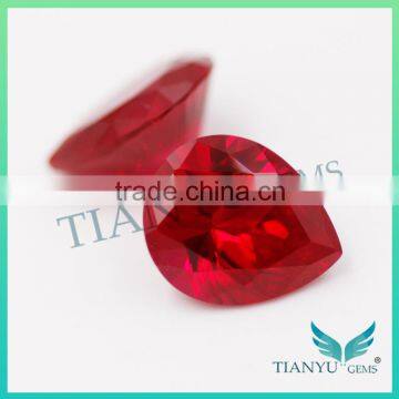 Synthetic Corundum 5# color red pear cut for rings pendant jewelry