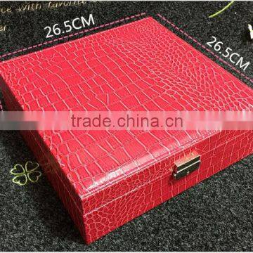 Chinese Factories Wholesale Custom Luxurious Leather Jewelry Box, Red Beautiful Watch Box photo-5