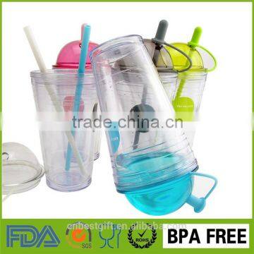 Reusable Sipping Plastic Juice Souvenir Small Straw Cups photo-3
