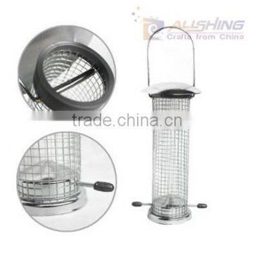 Wholesale Black Metal Anti Squirrel Birdfeeder Yard Outdoor Decor Bird Seed Feeder Cage