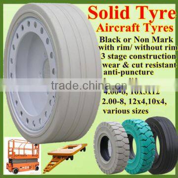 Well-reputed Chinese 4.00-8 Flat Proof Aircraft Solid Tyres With Good Price