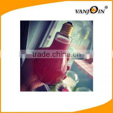 Factory Supply Golden Screw Cap Wholesale Light Bulb Shape Plastic Juice Beverage Bottle photo-4