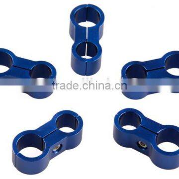 200series AN10 10AN Blue Teflon Braided Dual Hose Separator Clamp Fittings photo-3