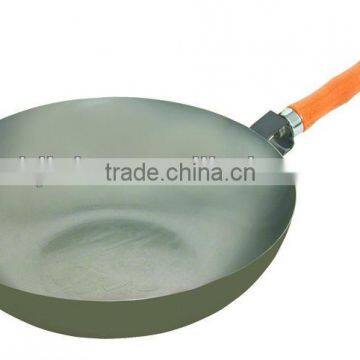 Single Handle Carbon Steel Material Set Steel Frying Wok