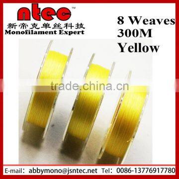 Yellow color 0.16mm 8 weaves 300M PE braided fishing line