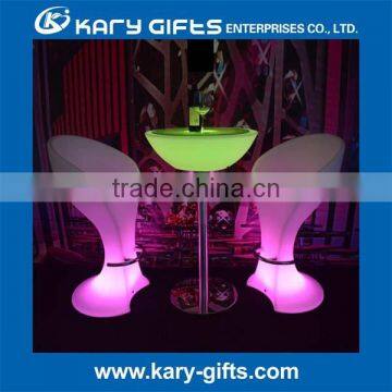 Plastic Material Led Light up Furniture Height Adjustable Cocktail Table photo-4