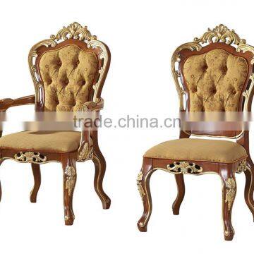 Antique Classic Palace Leisure Chair, Luxury Gold Painting Armed Chair, Carved Wooden Living Room Furniture photo-3
