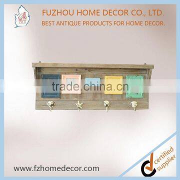 2016 New Style Antique Wooden Wall Shelf With Photo Frame & Hangers photo-3