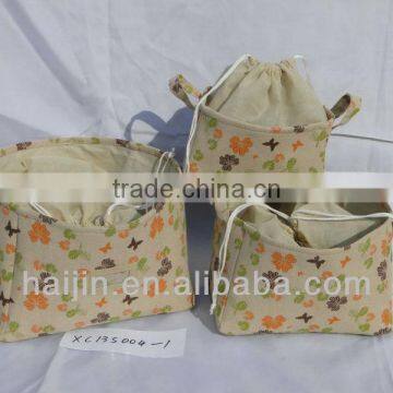 fashion and beautiful canvas storage basket with lining